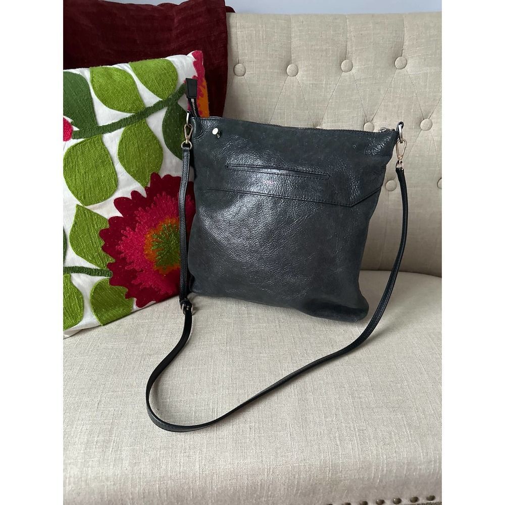 Botkier Black  Silver Leather Crossbody Purse